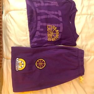Los Angeles lakers sweat suit